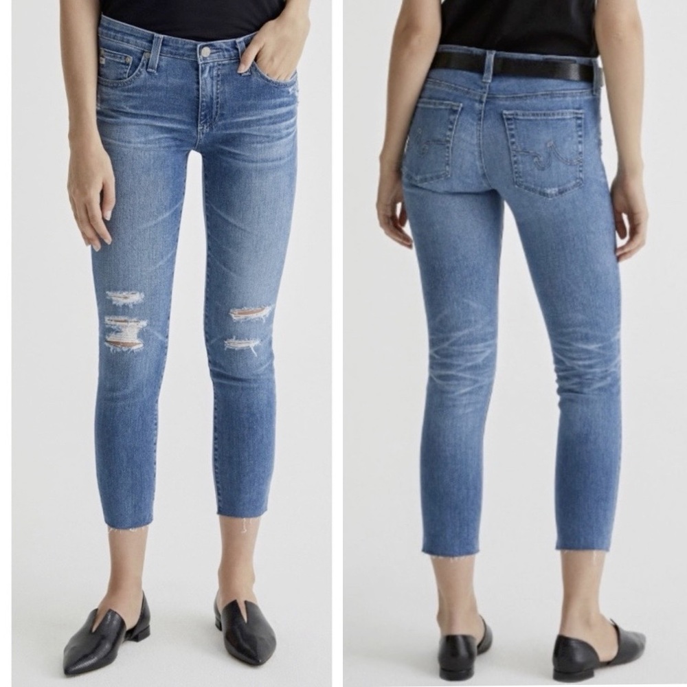 Adriano Goldschmied AG-ED Denim The Prima Crop Cigarette Crop Size 25 Destressed